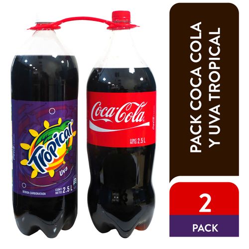 Gaseosa Coca Cola+Tropical Uva regular 2pack - 5 L