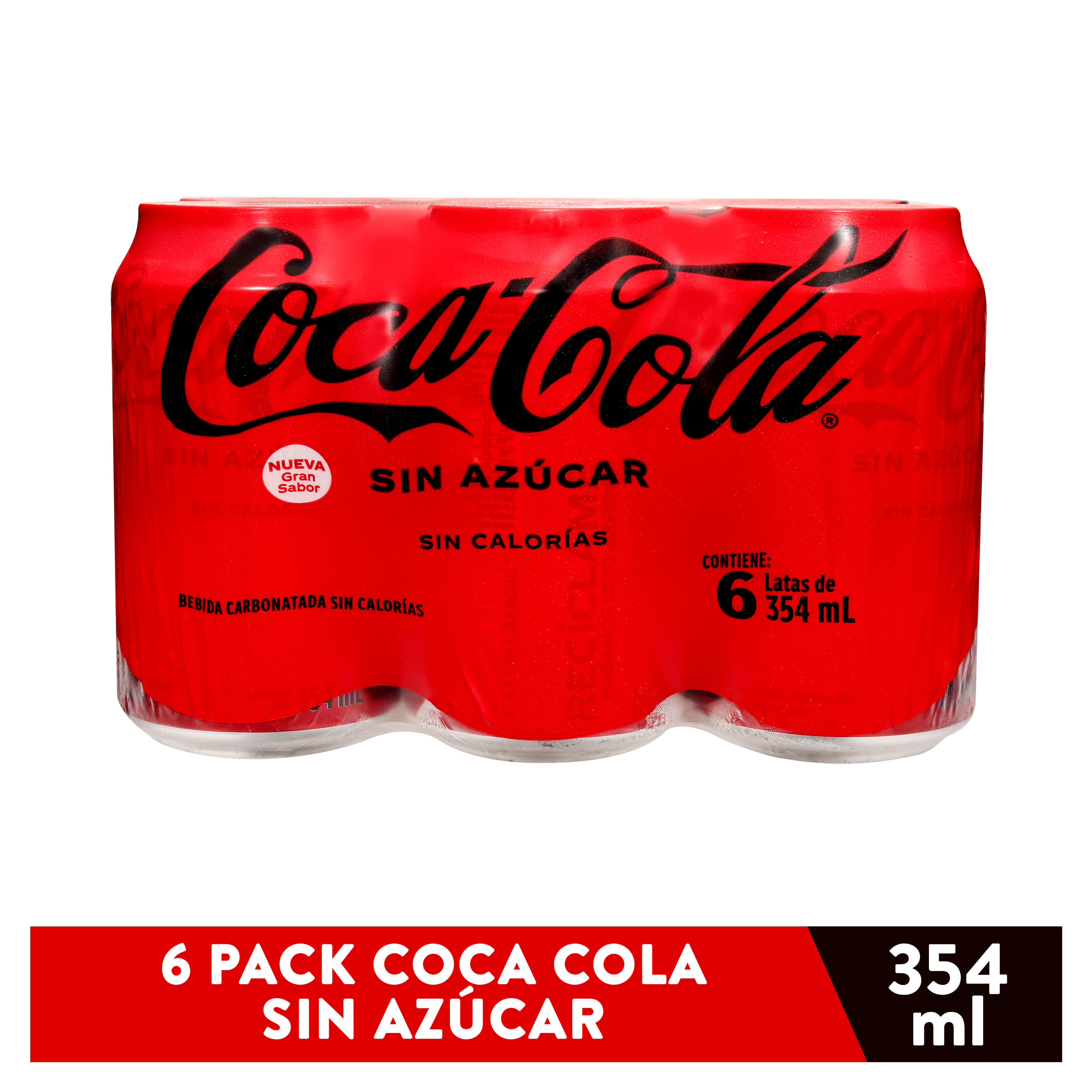 Comprar Gaseosa Coca Cola Sin Azúcar Lata 6pack - 2.124 L