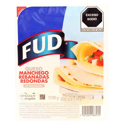 Queso Fud Manchego Rebanado - 380 g