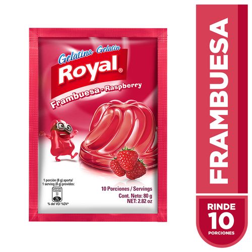 Gelatina En Polvo Royal Sabor A Frambuesa Sobre - 80 g