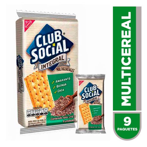 Galletas Saladas Club Social Nabisco Multicereal 9 Pack - 216g