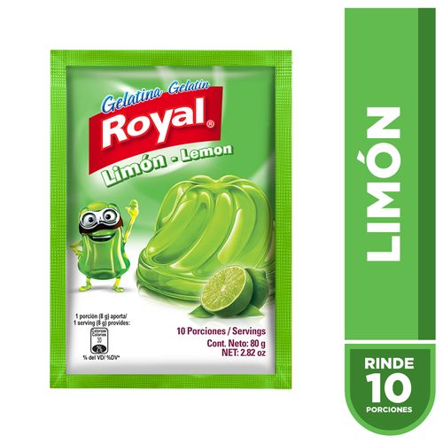 Gelatina En Polvo Royal Sabor A Limón Sobre - 80 g