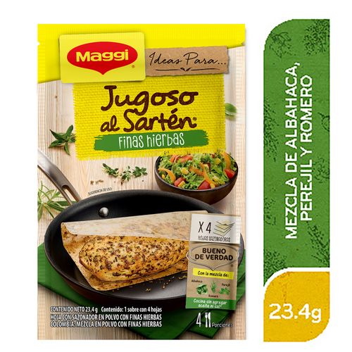 Sazonador Jugoso al Sartén Finas Hierbas MAGGI Sobre 23.4 g