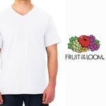 Tshirt-Fruit-Of-The-Loom-para-Caballero-Cuello-V-Color-Blanco-Talla-M-5-35576