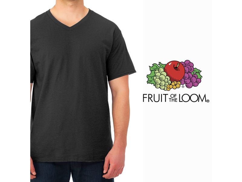 Tshirt-Fruit-Of-The-Loom-para-Caballero-Cuello-V-Color-Negro-Talla-M-5-35584