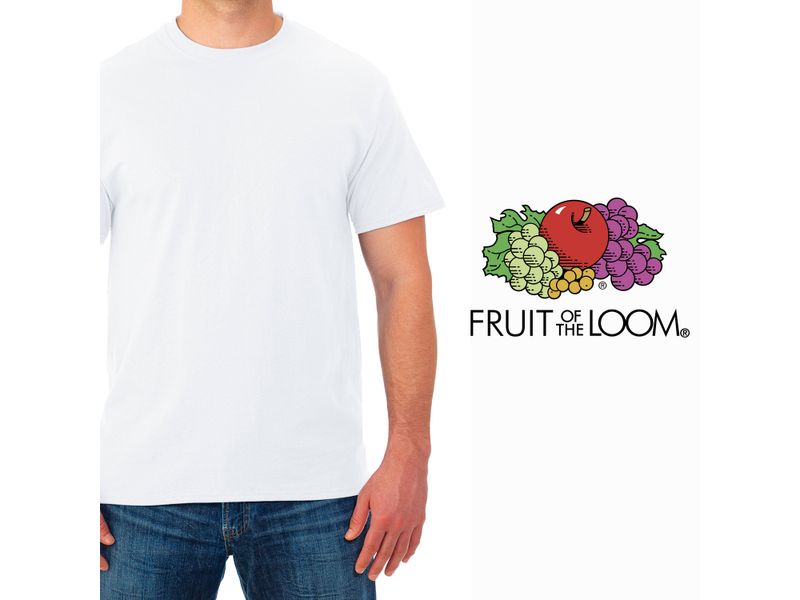 Tshirt-Fruit-Of-The-Loom-para-Caballero-Cuello-Redondo-Color-Blanco-Talla-M-5-35592