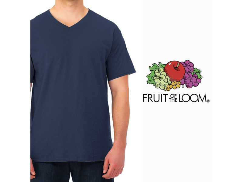 Tshirt-Fruit-Of-The-Loom-para-Caballero-Cuello-V-Color-Azul-Talla-XL-5-35602