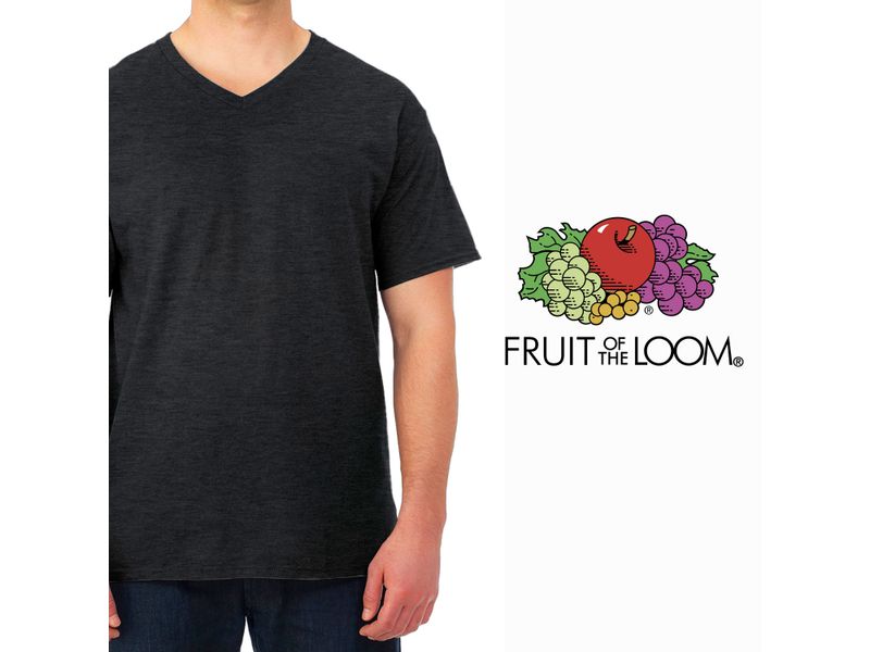 Tshirt-Fruit-Of-The-Loom-para-Caballero-Cuello-V-Color-Gris-Oscuro-Talla-M-5-35850