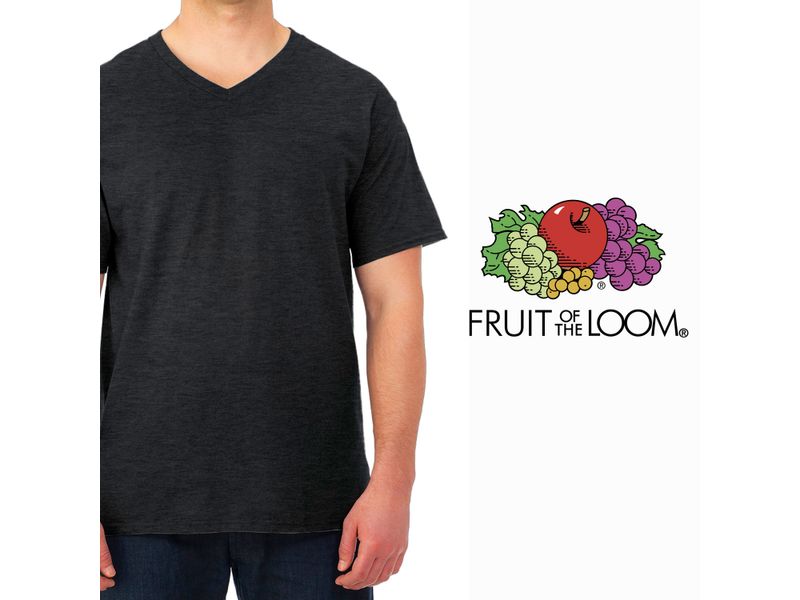 Tshirt-Fruit-Of-The-Loom-para-Caballero-Cuello-V-Color-Gris-Oscuro-Talla-XL-5-35852