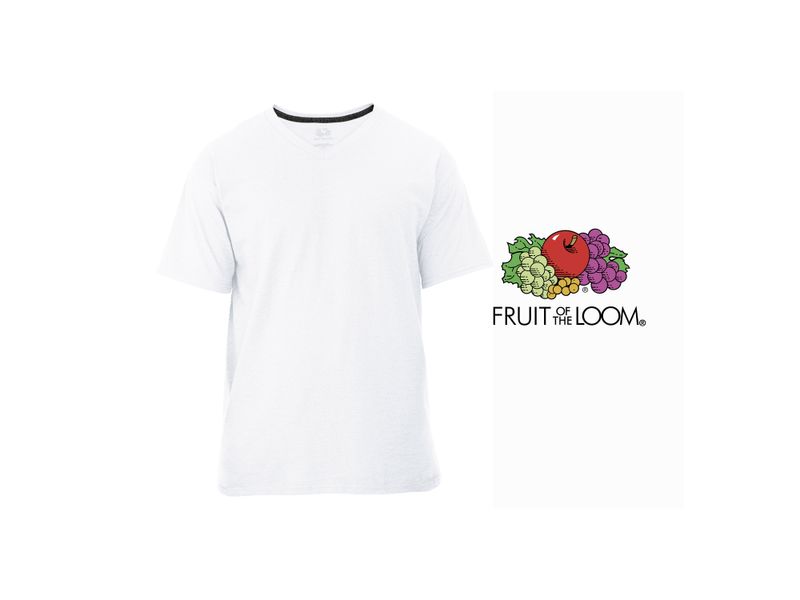 Tshirt-Fruit-Of-The-Loom-para-Caballero-Cuello-V-Color-Blanco-Talla-S-3-35575