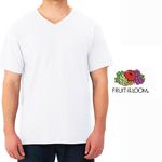 Tshirt-Fruit-Of-The-Loom-para-Caballero-Cuello-V-Color-Blanco-Talla-L-4-35577