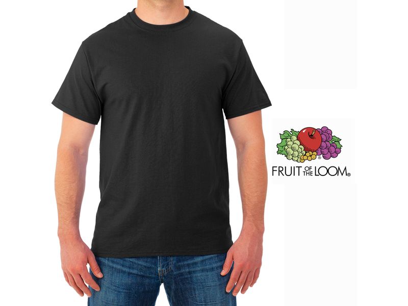 Tshirt-Fruit-Of-The-Loom-para-Caballero-Cuello-Redondo-Color-Negro-Talla-S-4-35579