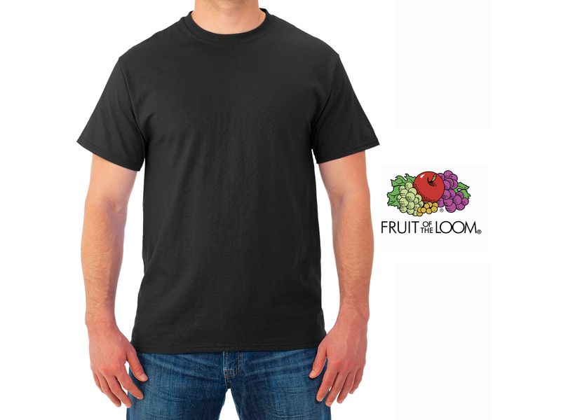 Tshirt-Fruit-Of-The-Loom-para-Caballero-Cuello-Redondo-Color-Negro-Talla-L-4-35581