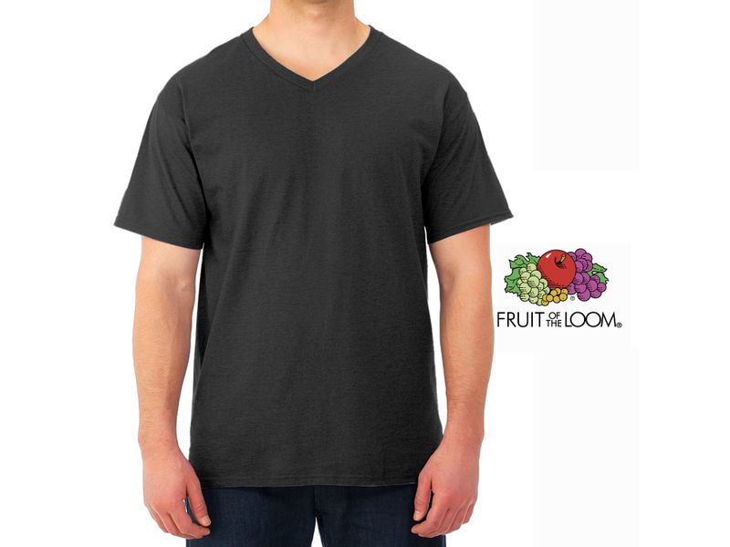 Tshirt-Fruit-Of-The-Loom-para-Caballero-Cuello-V-Color-Negro-Talla-L-4-35585