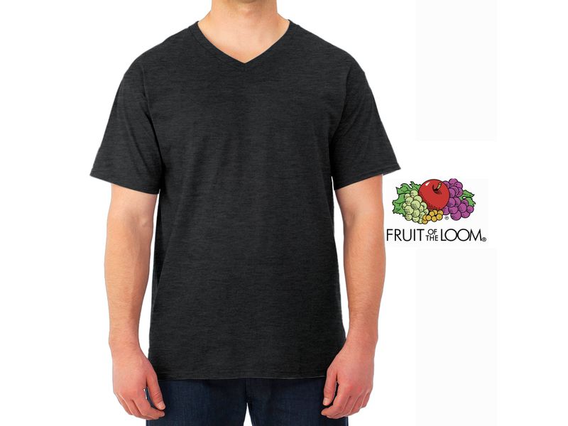 Tshirt-Fruit-Of-The-Loom-para-Caballero-Cuello-V-Color-Gris-Oscuro-Talla-S-4-35849