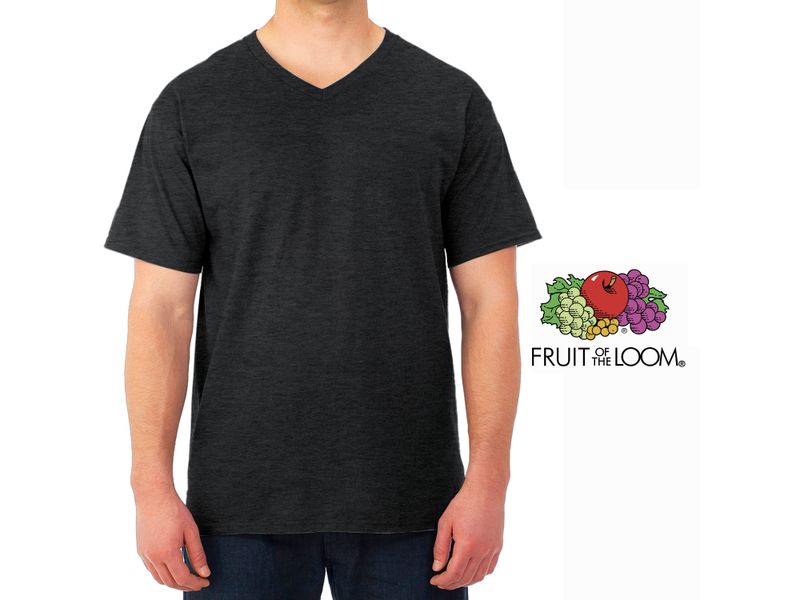 Tshirt-Fruit-Of-The-Loom-para-Caballero-Cuello-V-Color-Gris-Oscuro-Talla-L-4-35851