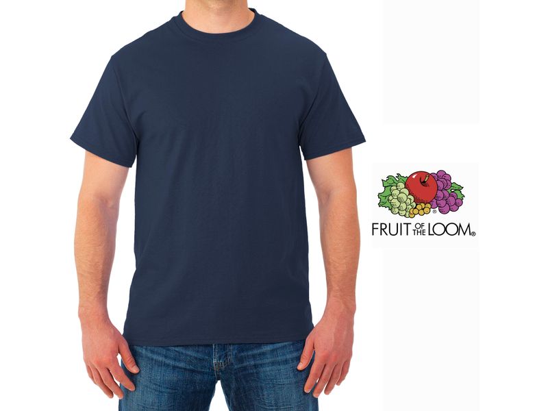 Tshirt-Fruit-Of-The-Loom-para-Caballero-Cuello-Redondo-Color-Azul-Talla-S-4-35587