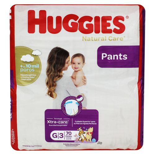 Pañales Huggies Natural Care Pants Etapa 3/G Hipoalergénico, 9- 12.5kg - 68Uds