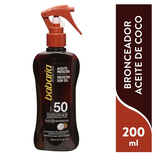 Bronceador Babaria Oil Coco F50 - 20 g