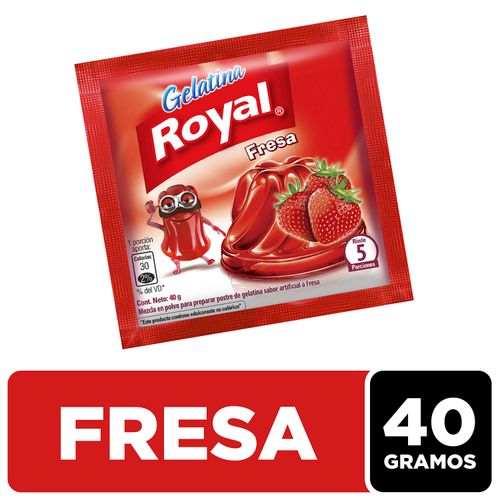 Gelatina En Polvo Royal Sabor  Fresa Sobre - 40 g