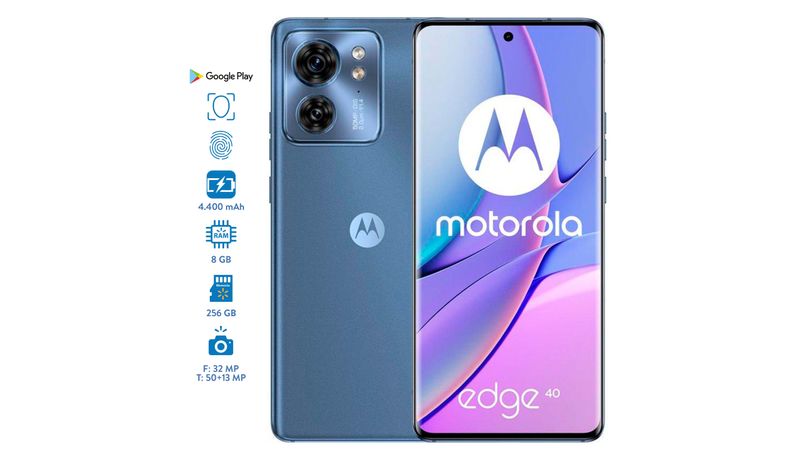 Celular 5G Motorola Edge 40 Azul 256GB, 256GB