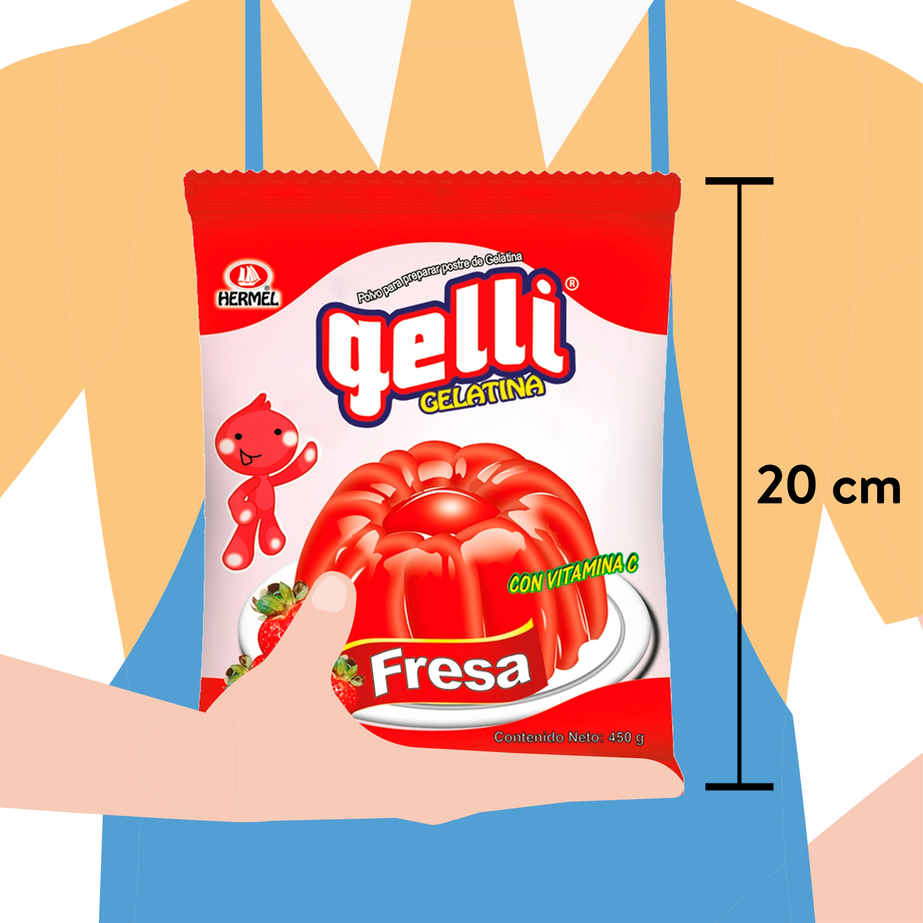 Comprar Gelatina Hermel Gelli Sabor Fresa - 450 g | Walmart Salvador