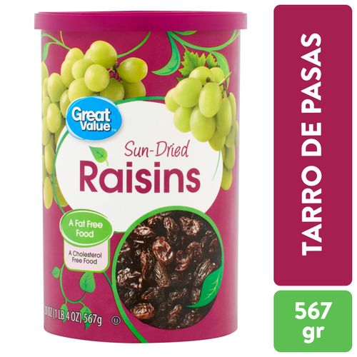 Tarro Great Value De Pasas - 567 g