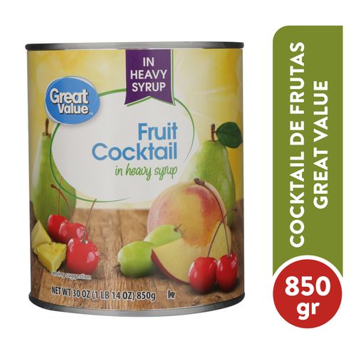 Coctel Great Value De Frutas Almibar - 850 g