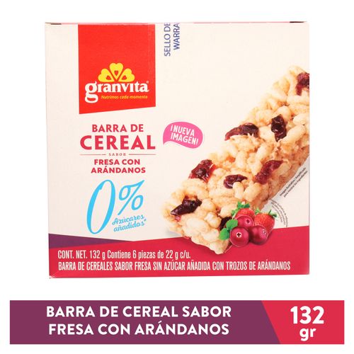 Barra Ganvita Cereal Fresa y Arándanos - 132 g