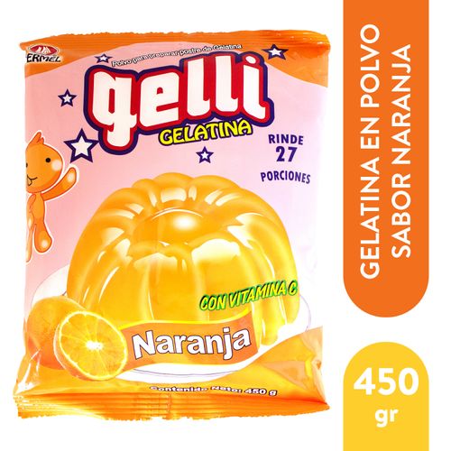 Gelatina Hermel Gelli Sabor Naranja - 450 g