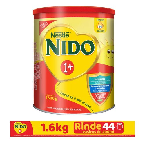 Nestlé® Nido® 1+ Protección®  Alimento Complementario A Base De Leche Instantánea Lata 1.6Kg