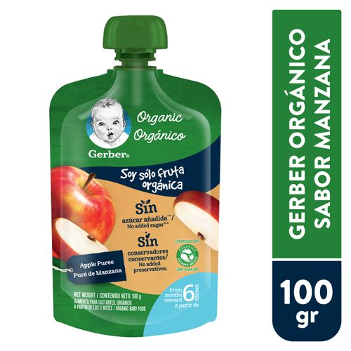 Gerber® Organico Colado Manzana Alimento Infantil Pouch - 100 g