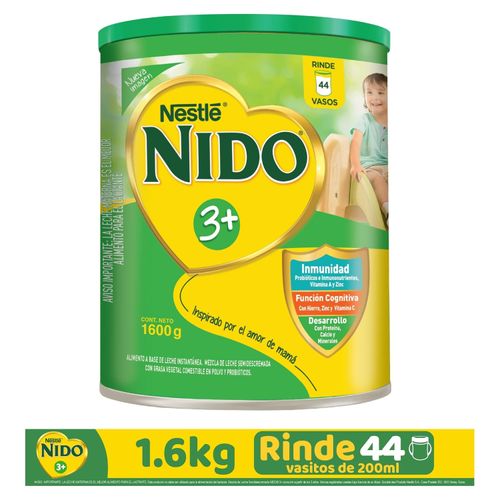 Nestlé® Nido® 3+ Desarrollo®  Alimento Lácteo A Base De Leche Instantánea Lata 1.6Kg