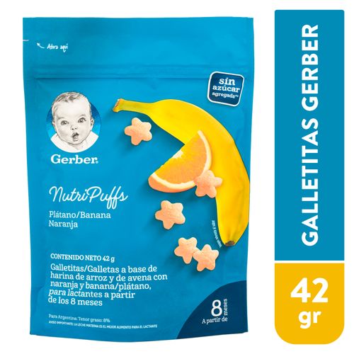 Comprar Galletitas NutriPuffs Gerber® Sabor Fresa Banano Sin Azúcar - 42g