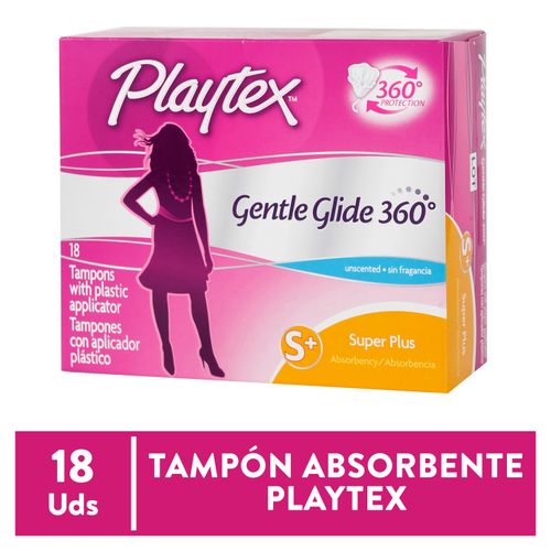 Tampones Playtex Gentle Glide 360 Super Plus Sin Fragancia - 18Unidades