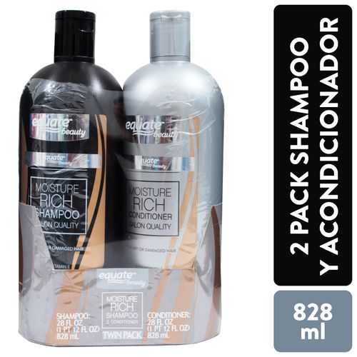 2 Pack Equate Shampoo Y Acondicionador - 828 ml