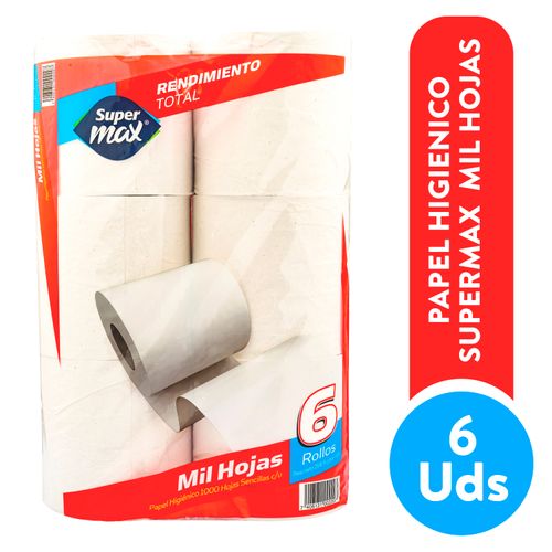 Papel Higienico Supermax 6R 1000 Hojas