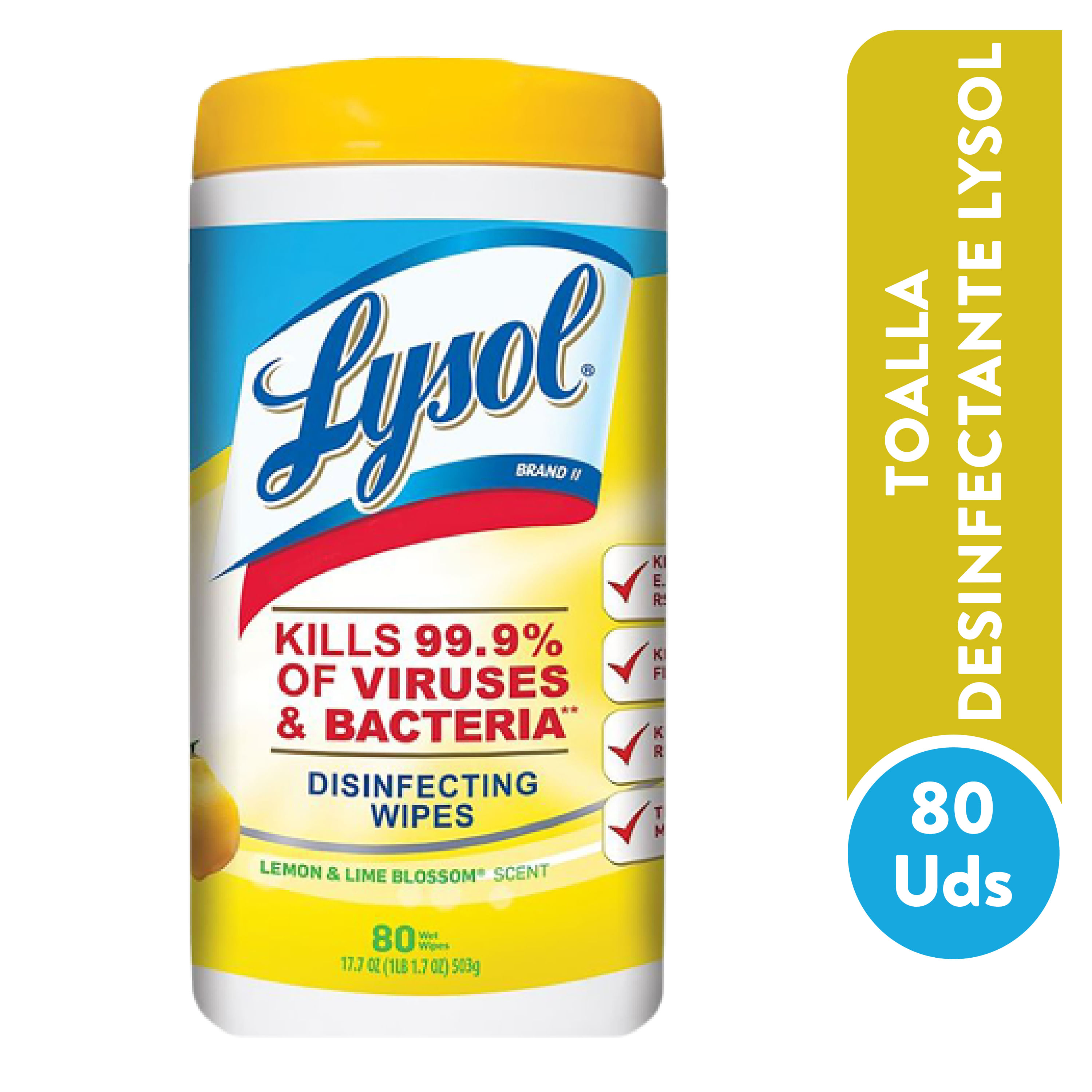 Lysol Toallitas Desinfectantes para Superficies, Aroma Citrus, 35 Toallitas  (Tapa puede variar) : : Hogar y Cocina