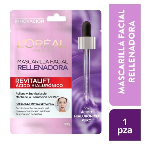 Mascarilla Tela Hidratante L'Oréal París Revitalift Ácido Hialuronico - 28 g