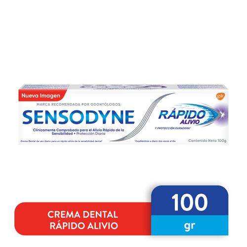 Crema Dental Sensitiva  Sensodyne, Rápido Alivio - 100 g