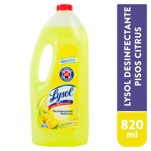 Desinfectante Lysol Pisos Citrus - 820 ml