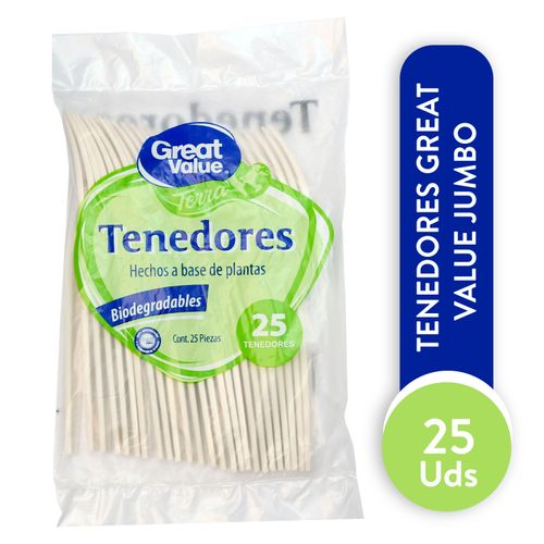 Tenedor Great Value Jumbo - 25Unidades