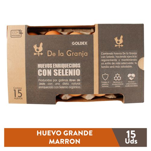 Huevo Marron Goldex Selenio Grande -15 Unidades