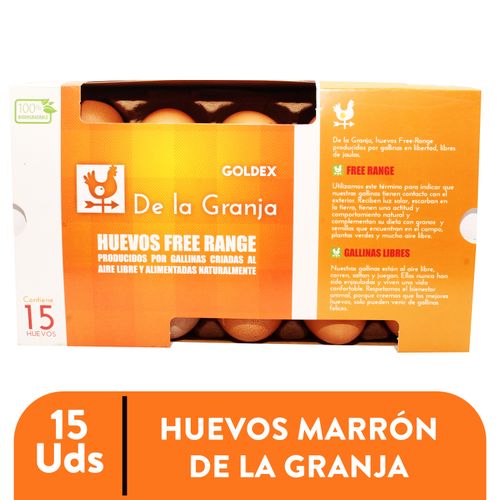 Huevo de Gallina Free Range De La Ganja Marron Grande - 15 Unidades