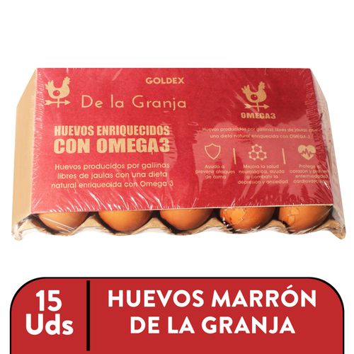 Huevo de Gallina Omega3 De La Ganja Marron  Grande - 15 Unidades