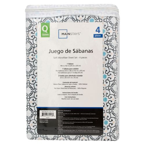 Set De Sabanas Queen Azulejo