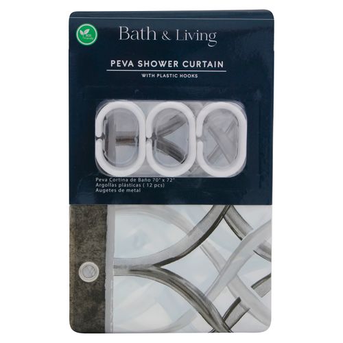 Cortina De Baño Bath Con Gancho Plástico