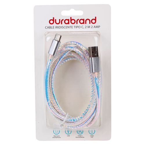 Cable Durabrand Iridescente Tipo C - 2m