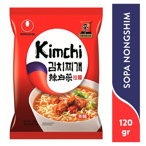Sopa De Fideos Nongshim  Shin Ramyun Kimchi Semipicante 120 Grs