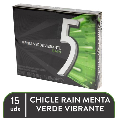 Chicle Wrigley Five Rain Ment 15Stk - 40 g